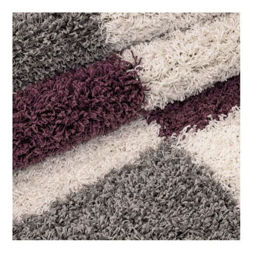 Tapis Shaggy Design Rectangle Géométrique Oficio Lilas 240x340