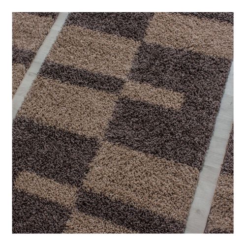 Tapis Shaggy Design Rectangle Géométrique Oficio Taupe 280x370