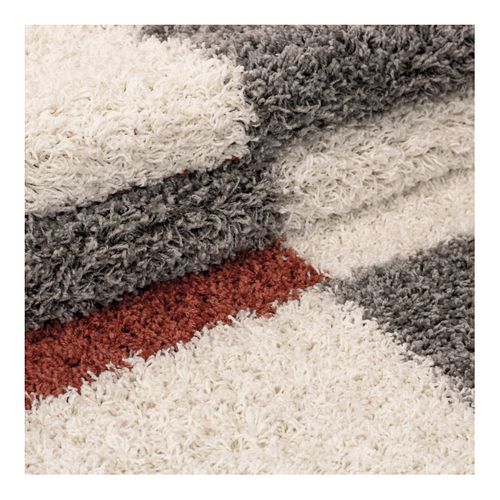 Tapis Shaggy Design Rectangle Géométrique Oficio Terre 100x200