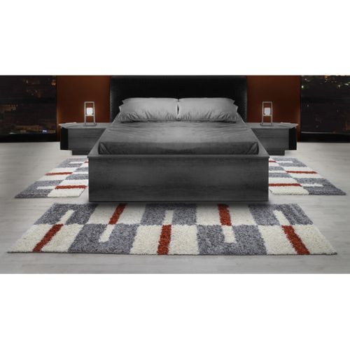 Tapis Shaggy Design Rectangle Géométrique Oficio Terre 160x230