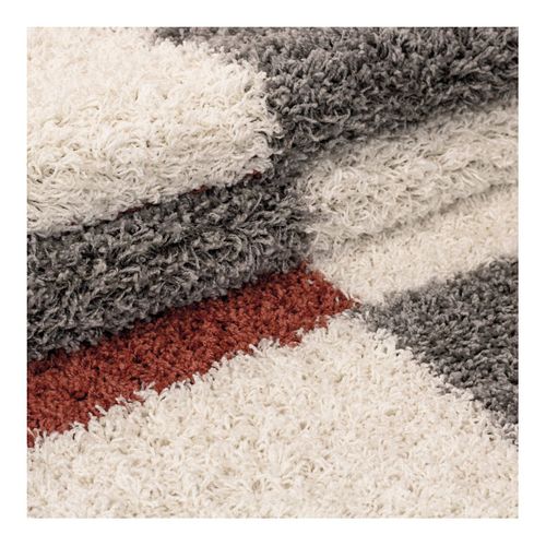 Tapis Shaggy Design Rectangle Géométrique Oficio Terre 280x370