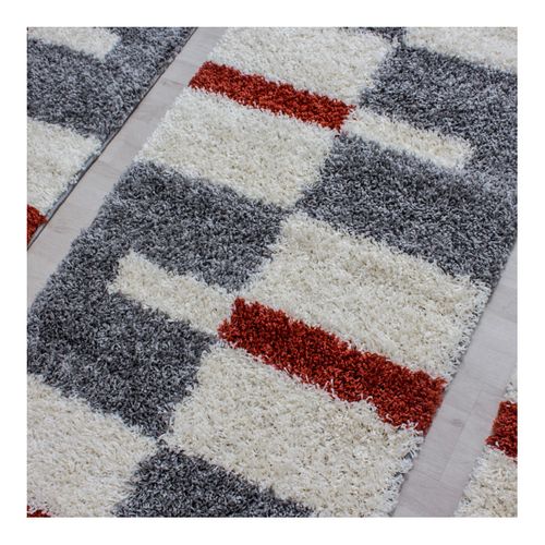 Tapis Shaggy Design Rectangle Géométrique Oficio Terre 280x370