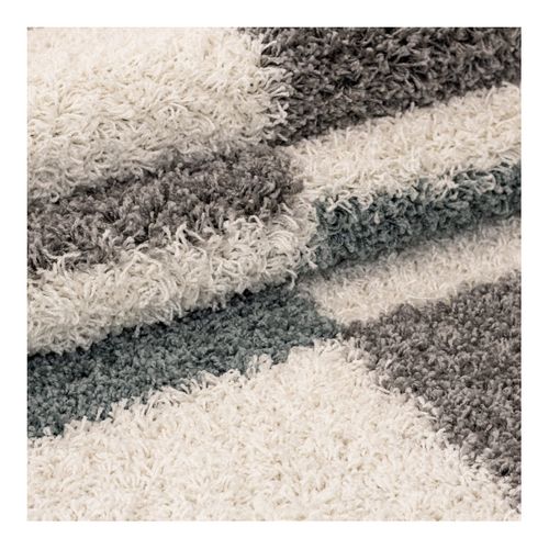 Tapis Shaggy Design Rectangle Géométrique Oficio Turquoise 120x170