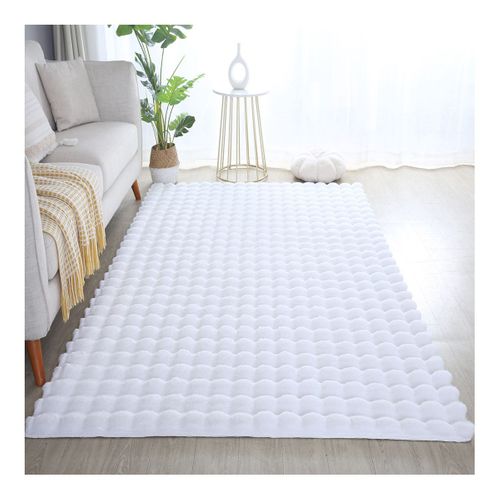 Tapis Moelleux Aspect 3d Uni Whisper Blanc 80x150