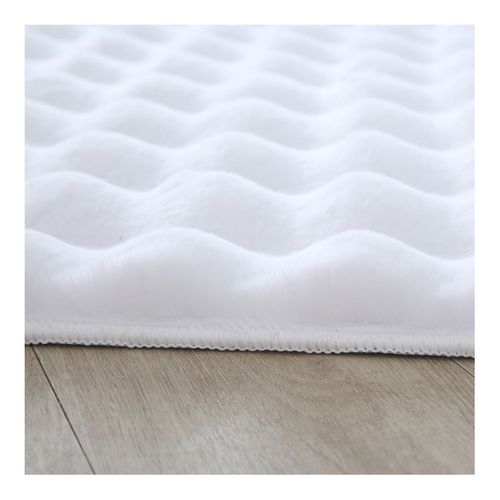 Tapis Moelleux Aspect 3d Uni Whisper Blanc 80x150