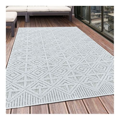 Tapis Gris Intérieur Et Extérieur Graphique Frencie Gris 120x170