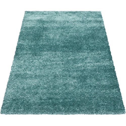 Tapis à Poils Longs Doux Uni Soda Bleu 160x230