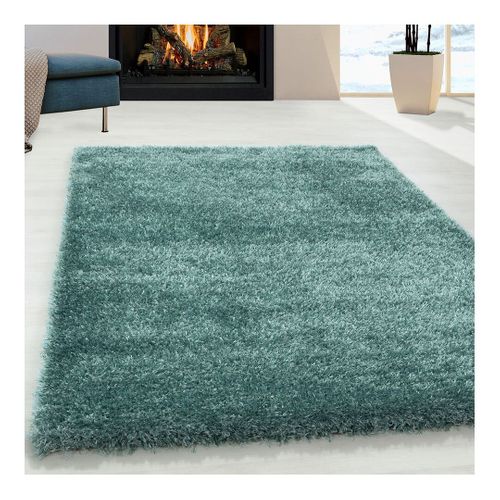 Tapis à Poils Longs Doux Uni Soda Bleu 240x340