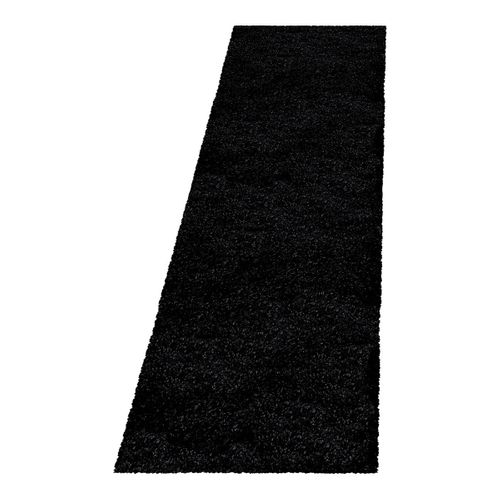 Tapis à Poils Longs Doux Uni Soda Noir 120x170