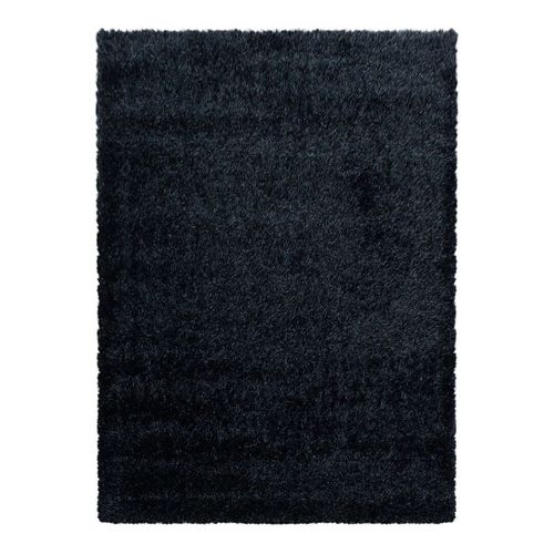 Tapis à Poils Longs Doux Uni Soda Noir 120x170