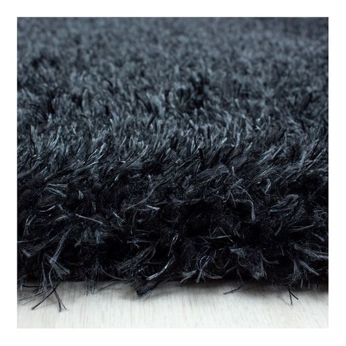 Tapis à Poils Longs Doux Uni Soda Noir 120x170