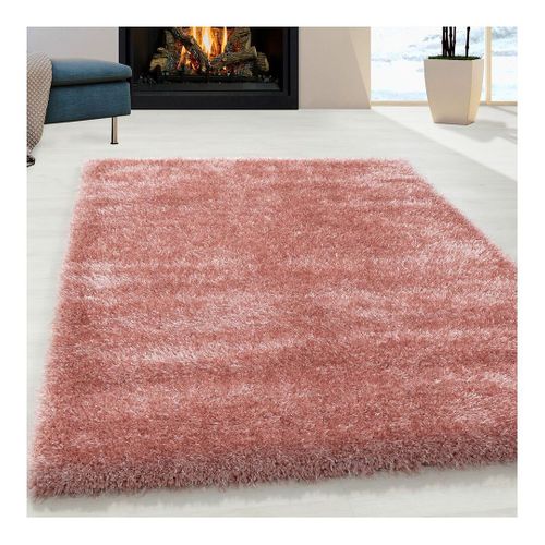 Tapis à Poils Longs Doux Uni Soda Rose 140x200