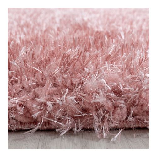 Tapis à Poils Longs Doux Uni Soda Rose 140x200