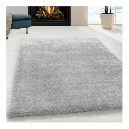 Tapis à Poils Longs Doux Uni Soda Argenté 280x370
