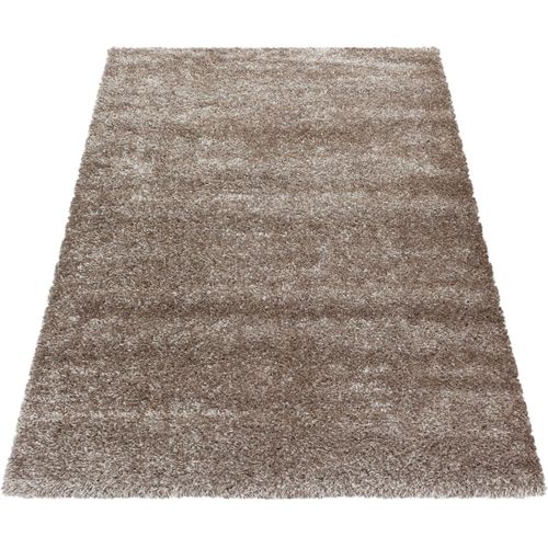 Tapis à Poils Longs Doux Uni Soda Taupe 240x340