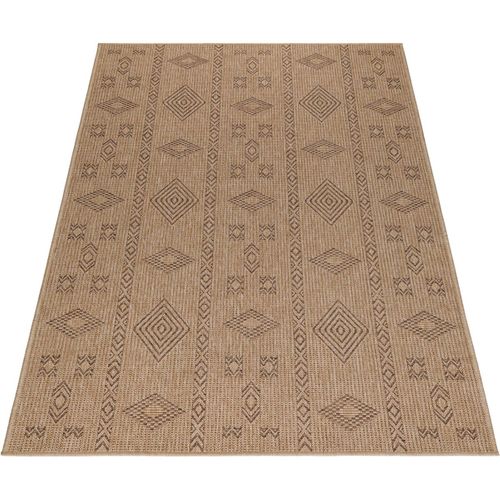 Tapis Géométrique Plat Aspect Naturel Tosca Noir 120x170