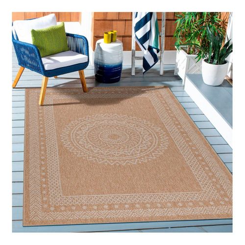 Tapis Graphique Plat Aspect Naturel Kenya Beige 80x250