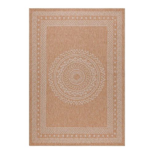 Tapis Graphique Plat Aspect Naturel Kenya Beige 80x250