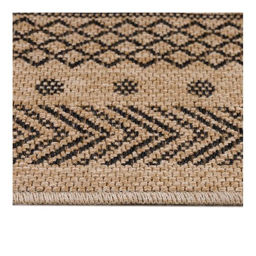 Tapis Graphique Plat Aspect Naturel Kenya Noir 140x200