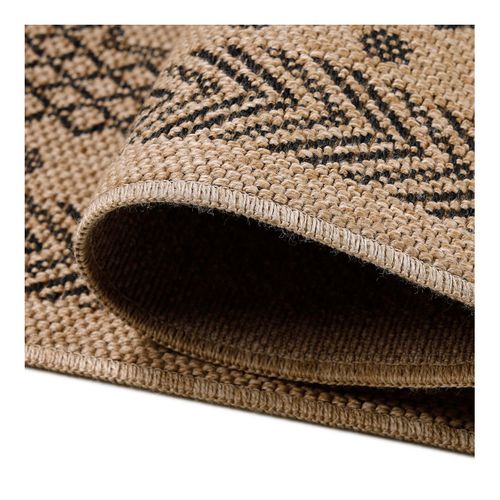 Tapis Graphique Plat Aspect Naturel Kenya Noir 240x340