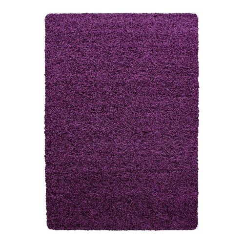 Tapis Uni à Longues Mèches Rectangle Swirls Violet 200x290