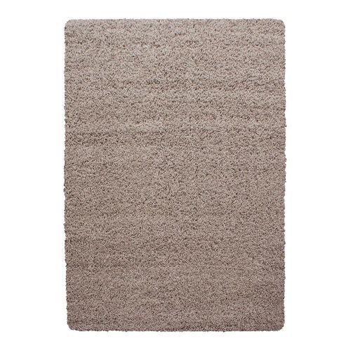Tapis Uni à Longues Mèches Rectangle Swirls Beige 120x170