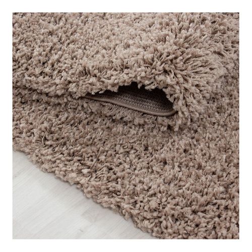Tapis Uni à Longues Mèches Rectangle Swirls Beige 120x170