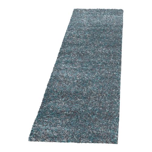 Tapis Shaggy Rectangle Bicolore Moderne Benno Bleu 80x250