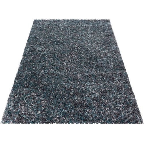 Tapis Shaggy Rectangle Bicolore Moderne Benno Bleu 120x170