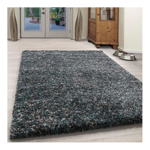 Tapis Shaggy Rectangle Bicolore Moderne Benno Bleu 140x200