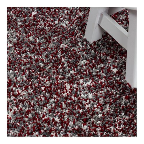 Tapis Shaggy Rectangle Bicolore Moderne Benno Rouge 140x200