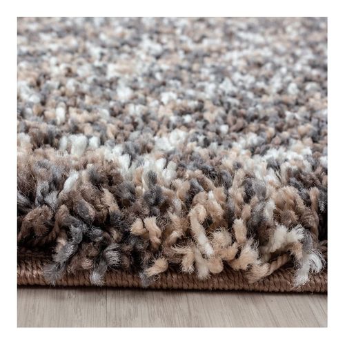 Tapis Shaggy Rectangle Bicolore Moderne Benno Taupe 140x200