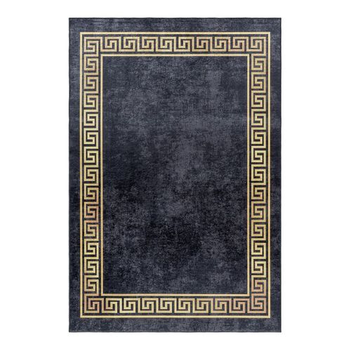 Tapis Baroque Noir Lavable En Machine Valencia Noir 80x150