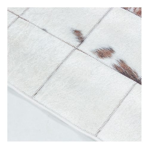 Tapis Patchwork Imitation Cuir Lavable En Machine Nola Blanc 200x290