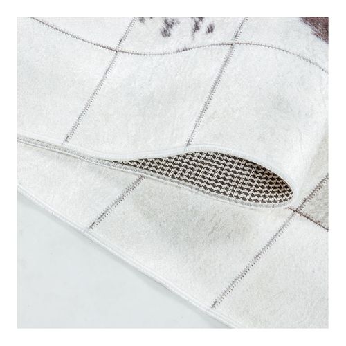 Tapis Patchwork Imitation Cuir Lavable En Machine Nola Blanc 200x290