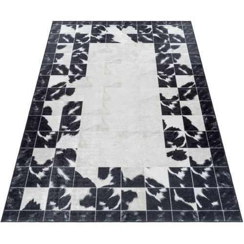 Tapis Imitation Cuir Pachwork Lavable En Machine Stars Noir 160x230