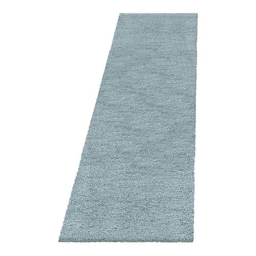 Tapis Shaggy Moelleux Uni Rectangle Cloudy Bleu 60x110