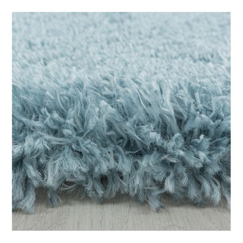 Tapis Shaggy Moelleux Uni Rectangle Cloudy Bleu 60x110