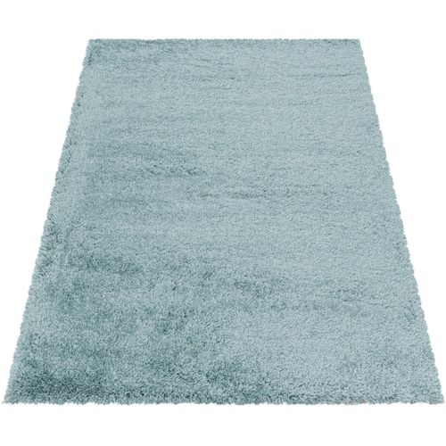Tapis Shaggy Moelleux Uni Rectangle Cloudy Bleu 80x150