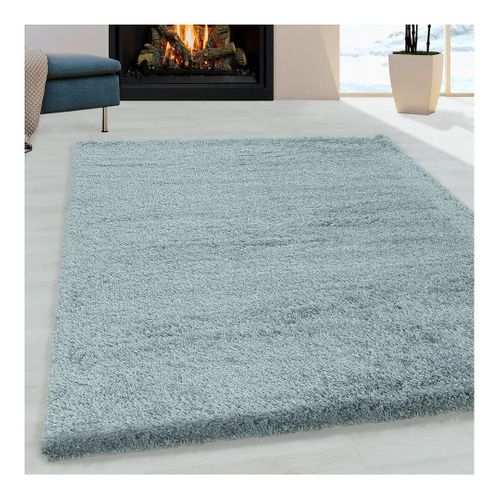 Tapis Shaggy Moelleux Uni Rectangle Cloudy Bleu 240x340