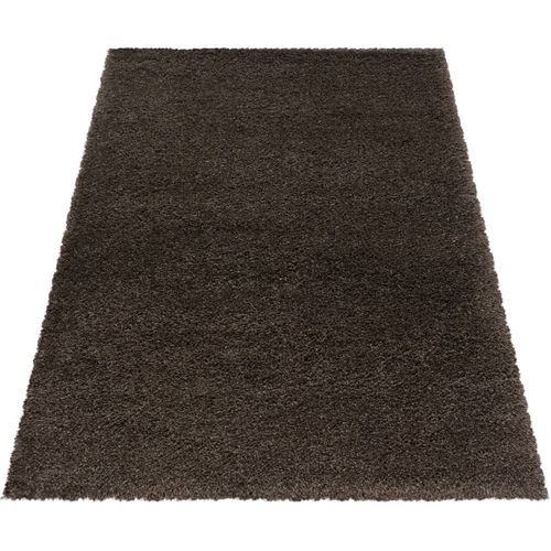 Tapis Shaggy Moelleux Uni Rectangle Cloudy Marron 80x150