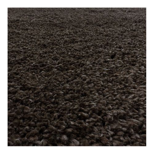 Tapis Shaggy Moelleux Uni Rectangle Cloudy Marron 80x150