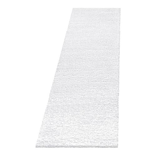 Tapis Shaggy Moelleux Uni Rectangle Cloudy Blanc 280x370