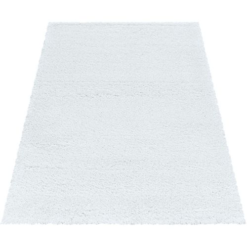 Tapis Shaggy Moelleux Uni Rectangle Cloudy Blanc 280x370