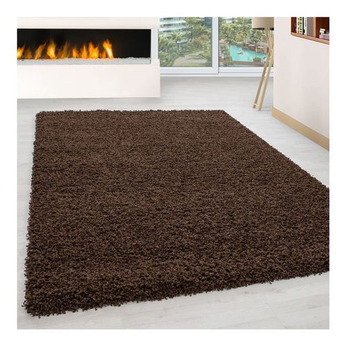 Tapis Uni Shaggy Rectangle Aimee Marron 80x250