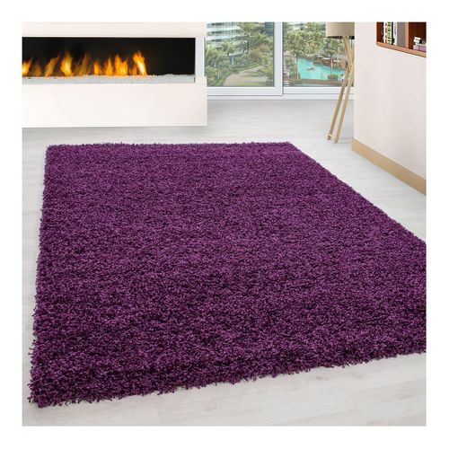 Tapis Uni Shaggy Rectangle Aimee Violet 60x110