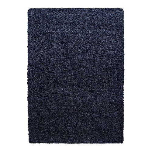 Tapis Uni Shaggy Rectangle Aimee Bleu Marine 80x250