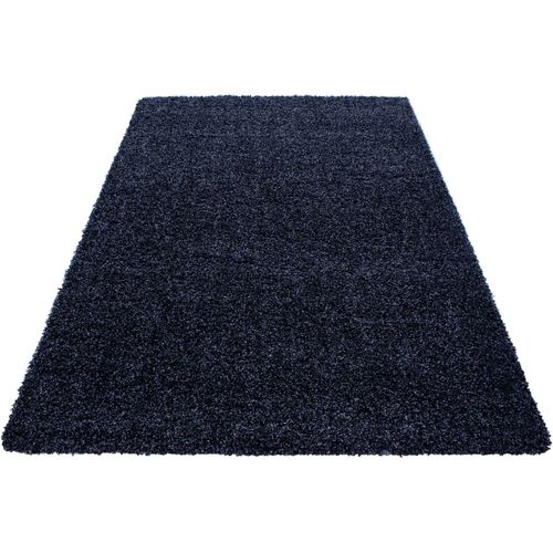 Tapis Uni Shaggy Rectangle Aimee Bleu Marine 140x200