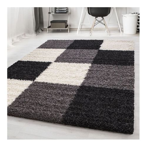 Tapis Shaggy Graphique Design Vita Noir 200x290
