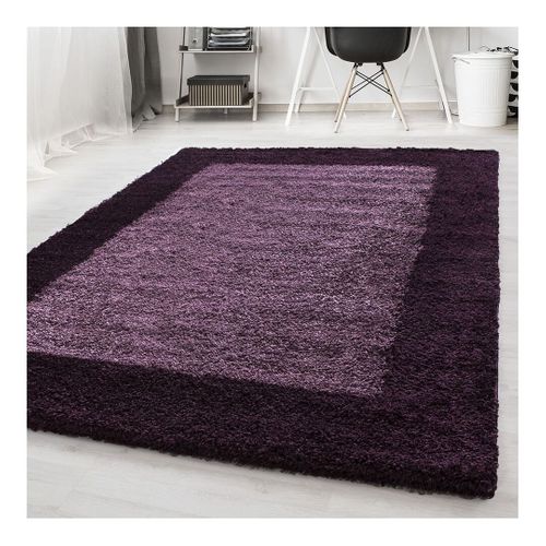 Tapis Shaggy Contemporain Rectangle Ximoz Violet 60x110